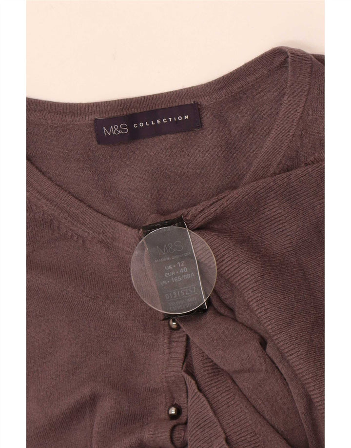 Marks & Spencer Dame Cardigan Sweater UK 12 Medium Grey Viscose