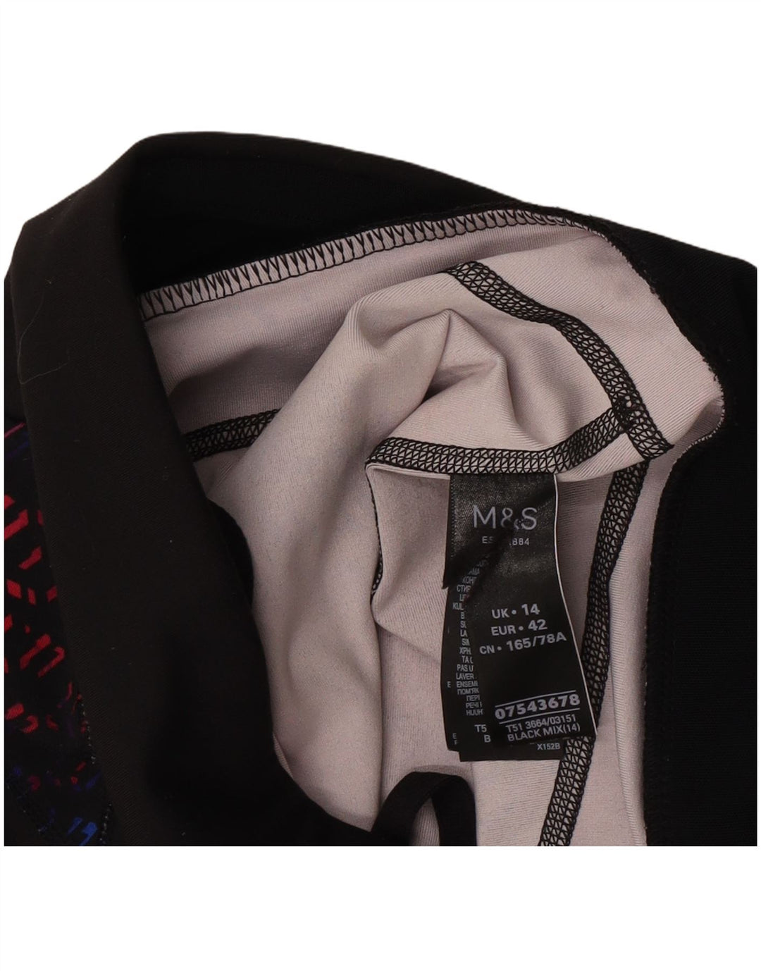 Marks & Spencer Womens Leggings UK 14 Stor sort geometrisk polyester
