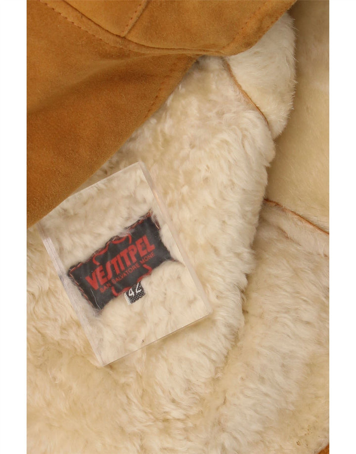 Vintage Dame Shearling Coat EU 42 Large Beige