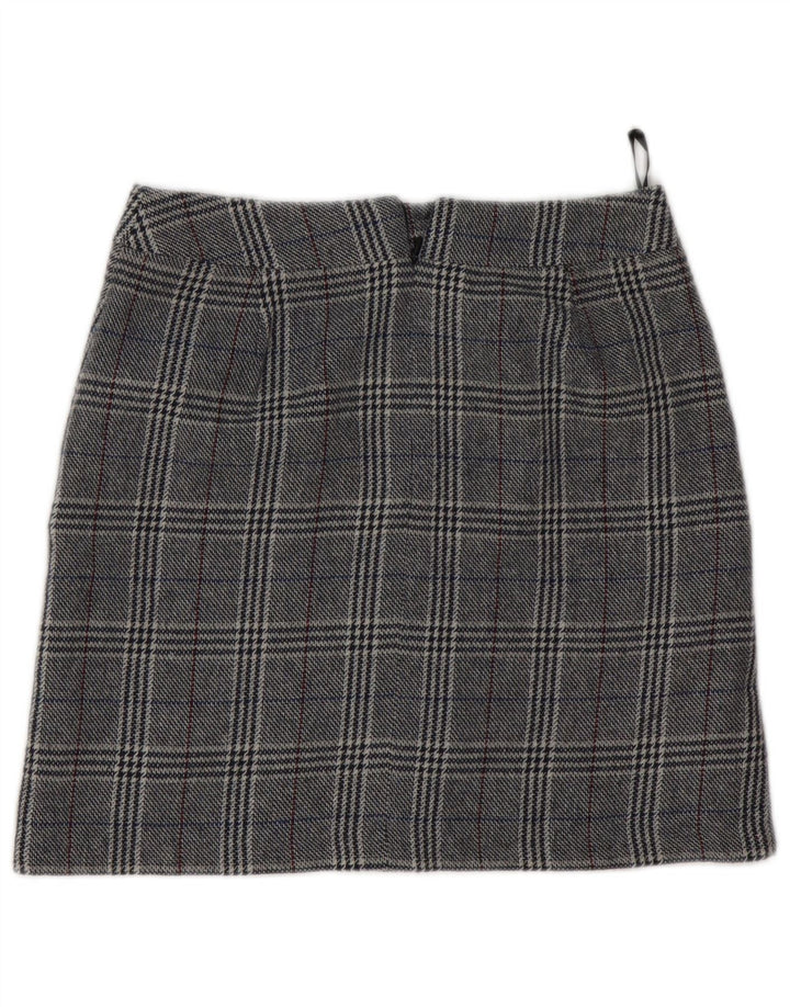 Marks & Spencer Dame Mini-nederdel UK 8 Small W28 Grå Houndstooth Akryl
