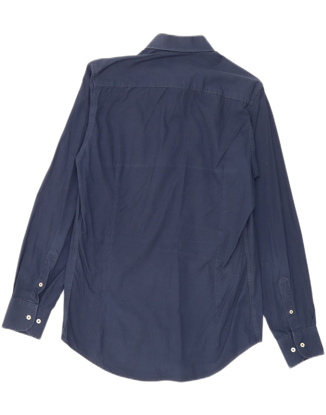 Trussardi herreskjorte str. 39/40 Medium marineblå bomuld