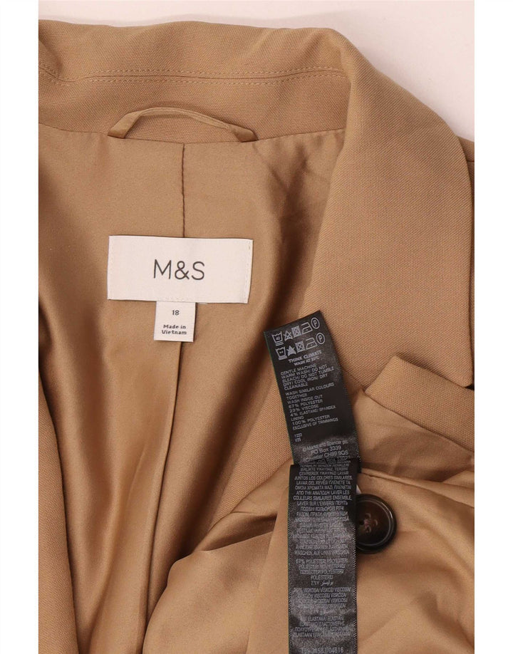Marks & Spencer Dame 1-knaps blazerjakke UK 18 XL Beige Polyester