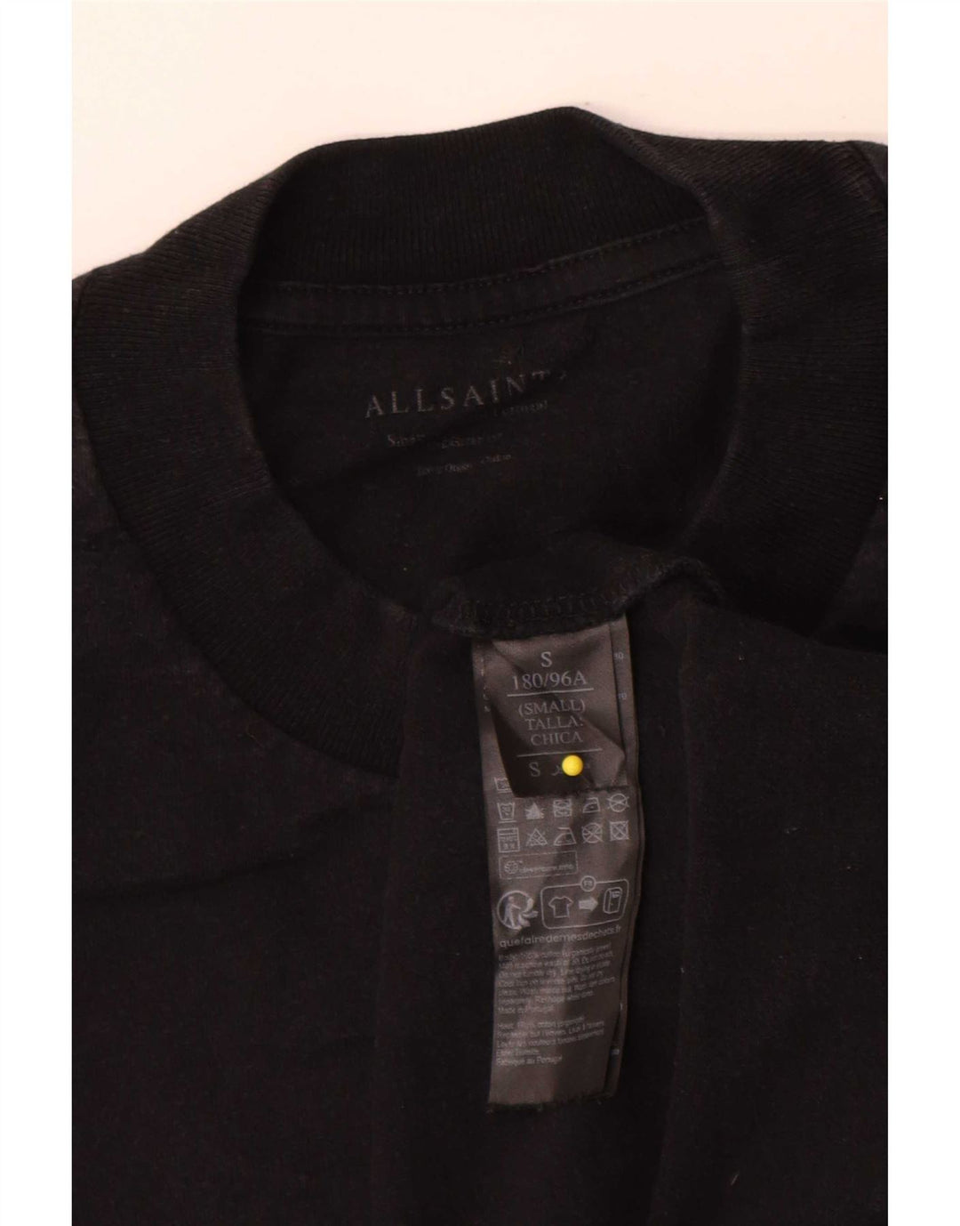 All Saints Herre Grafisk T-Shirt Top Lille Sort Bomuld