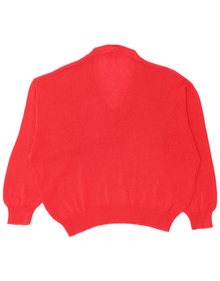 DALMINE Herre Loose Fit V-hals sweater Stor rød bomuld