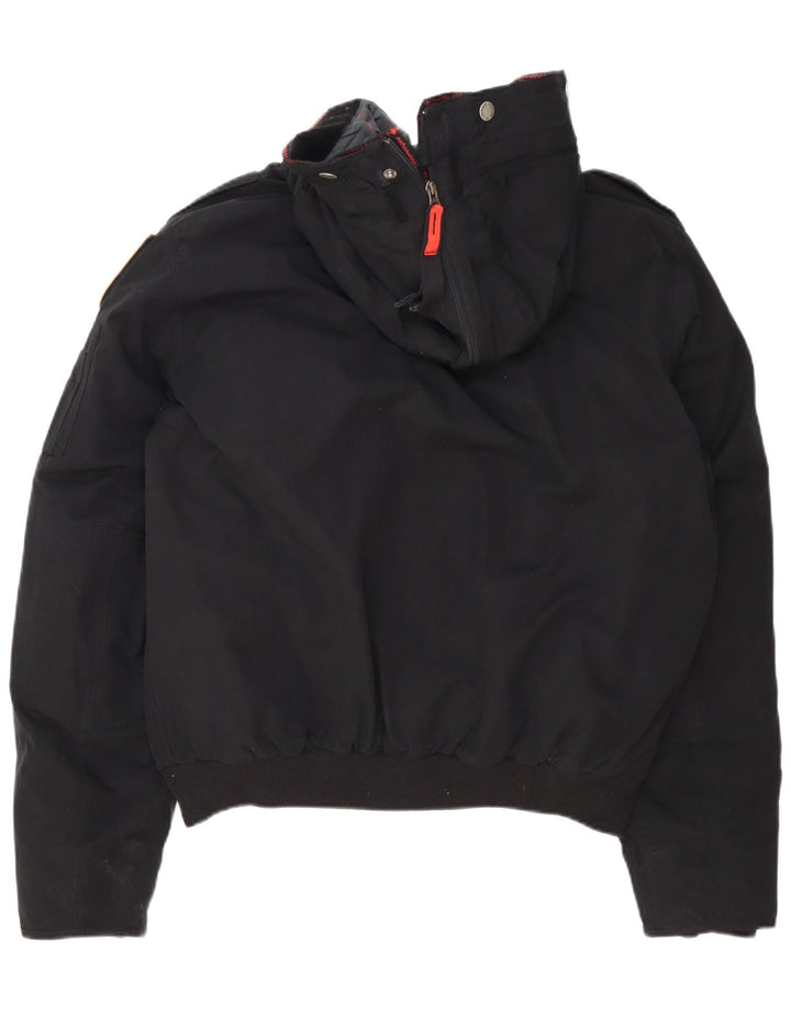 Tommy Hilfiger Herre Denizen Hooded Bomber Jacket UK 42 XL Sort Polyester
