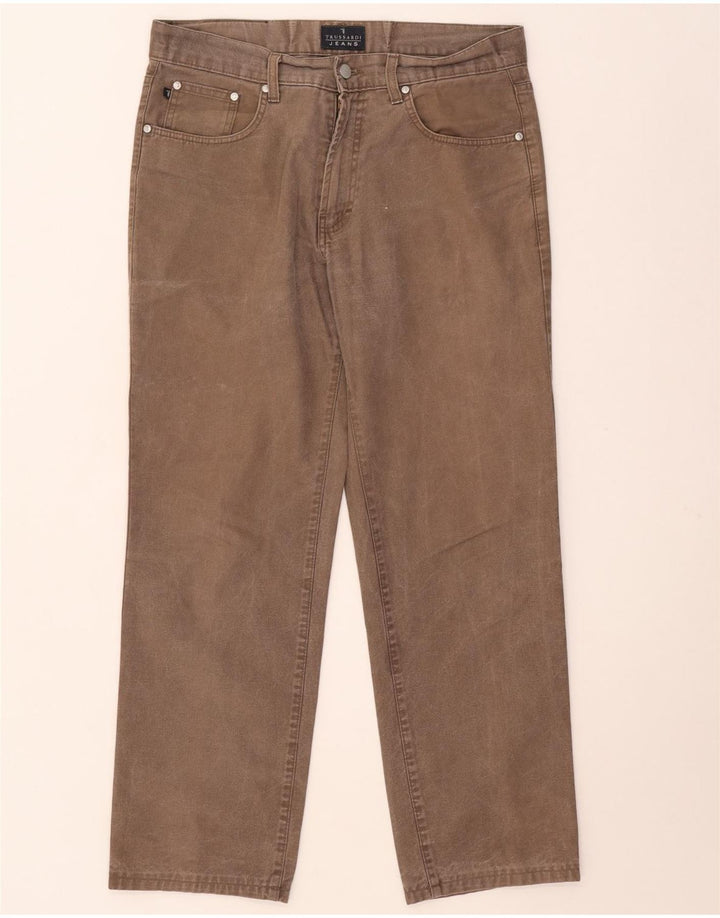 Trussardi Straight Jeans til mænd W33 L27 Beige Bomuld