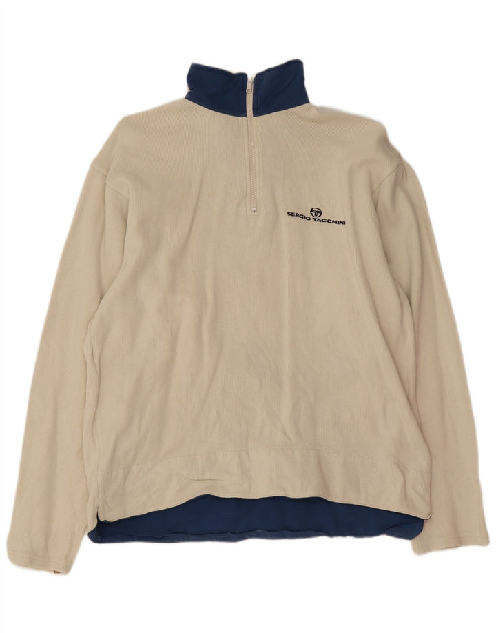 Sergio Tacchini Herre lynlåshals Top Langærmet Medium Beige Bomuld