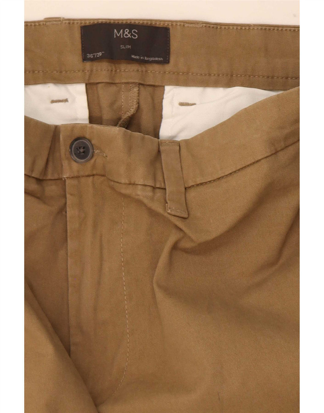 Marks & Spencer Herre Slim Chino Bukser W36 L29 Brun