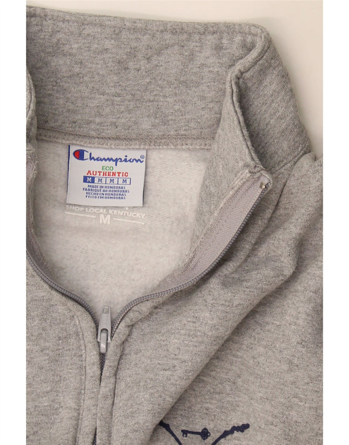 Champion Herre Zip Neck Sweatshirt Jumper Medium Grey Bomuld