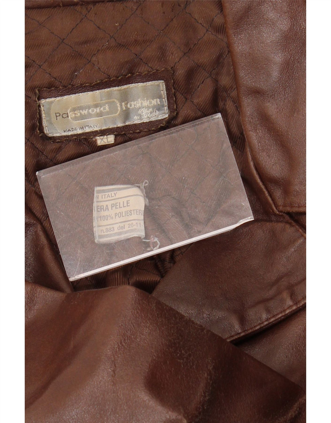 VINTAGE læderfrakke til kvinder UK 18 XL brunt læder