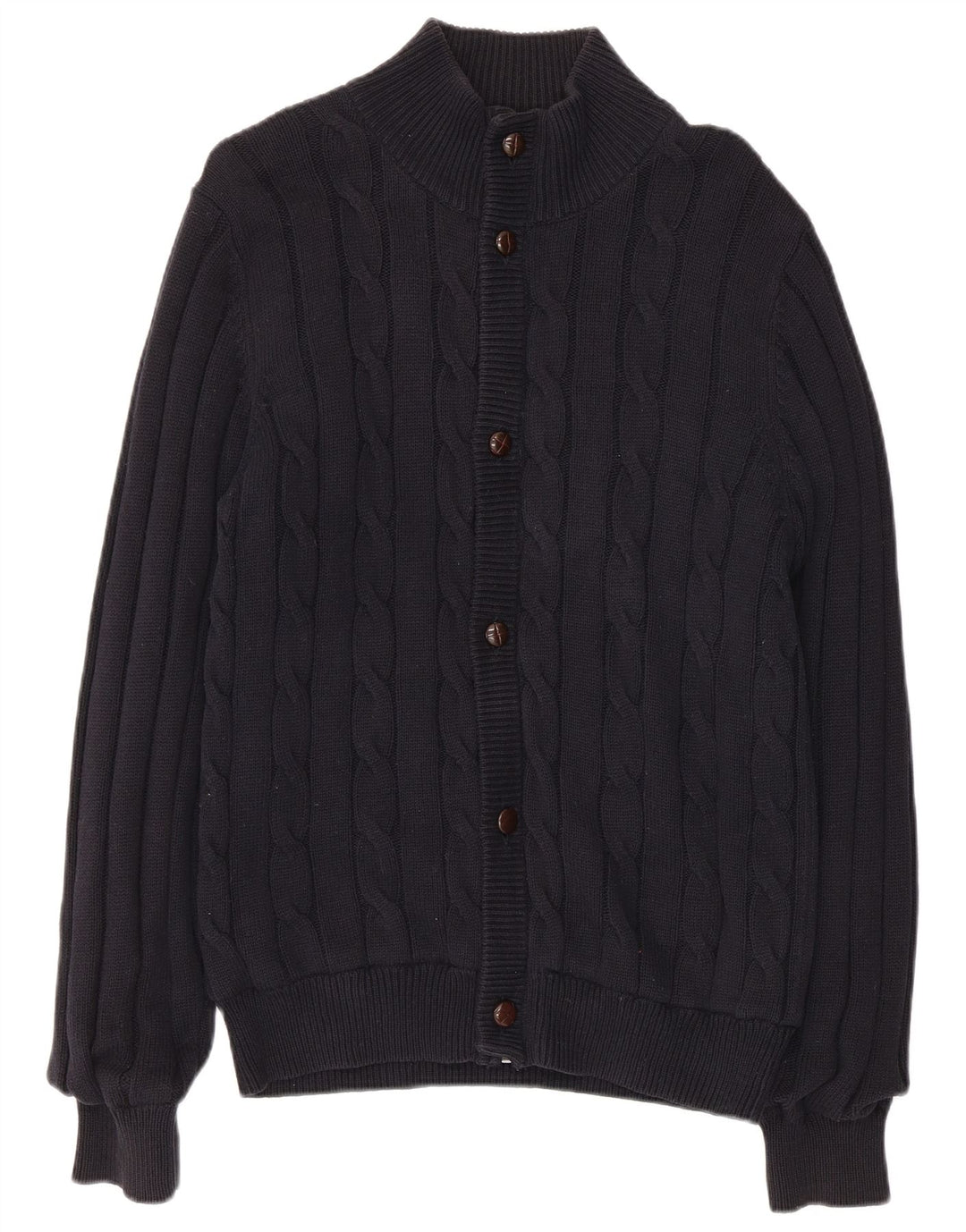 Marks & Spencer Herre Blue Harbor Cardigan Sweater Lille marineblå bomuld