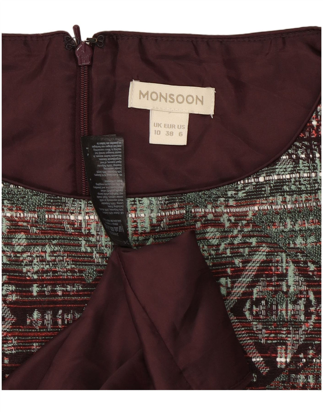 Monsoon Womens Shift Dress UK 10 Small Multicolored Geometric