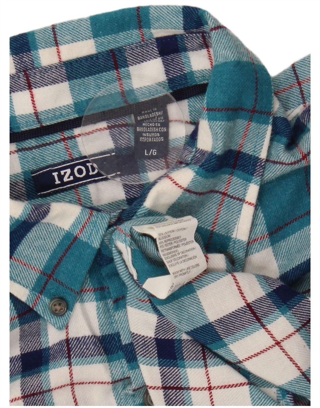 IZOD Flanellskjorte til mænd, stor blå ternet bomuld