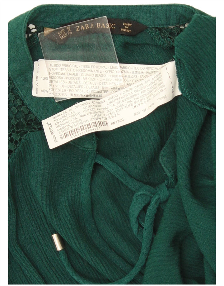 Zara Womens Shift Dress UK 14 Medium Green Viscose