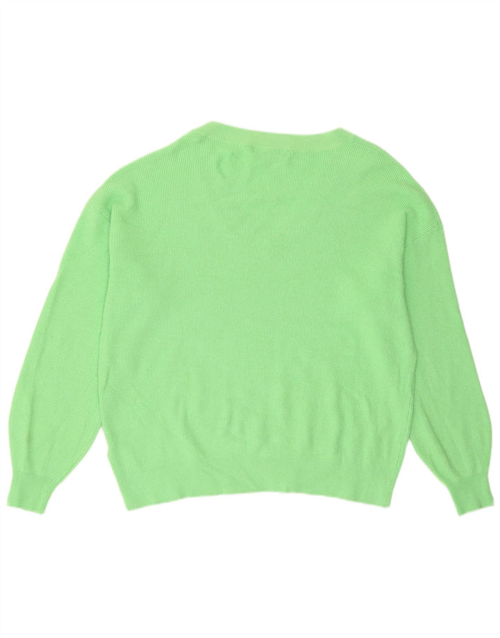 Marks & Spencer Dame V-hals sweater UK 16 Stor grøn viskose