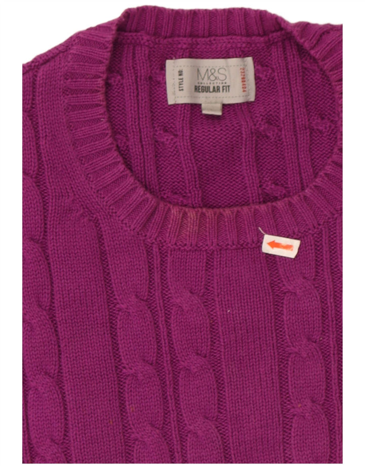 Marks & Spencer Herre sweater med rund hals, stor lilla bomuld