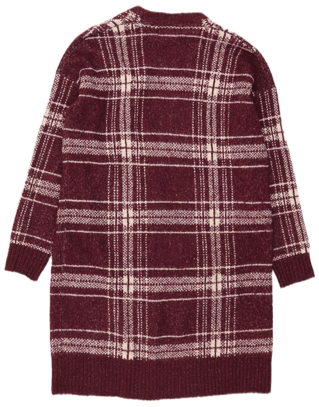 Marks & Spencer Dame Longline Cardigan Sweater UK 12 Medium Burgundy