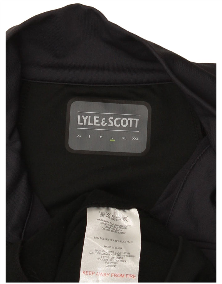 Lyle & Scott Sweatshirt med lynlås til mænd, stor sort farveblok