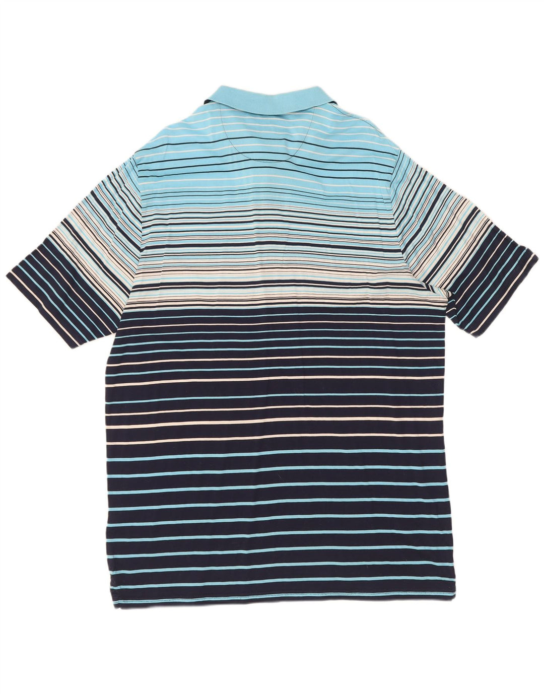 Marks & Spencer herre poloshirt XL blå stribet bomuld