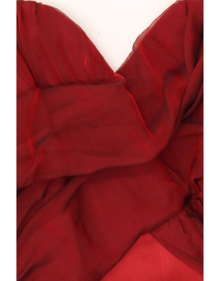 VINTAGE Womens Strapless Dress UK 8 Small Red Vintage Vintage and Second-Hand Vintage from Messina Hembry 