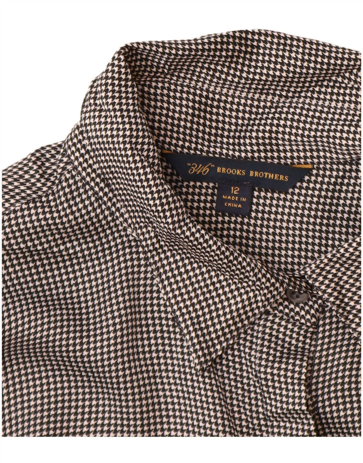 Brooks Brothers Dame 346 skjortebluse US 12 Stor Grå Polyester
