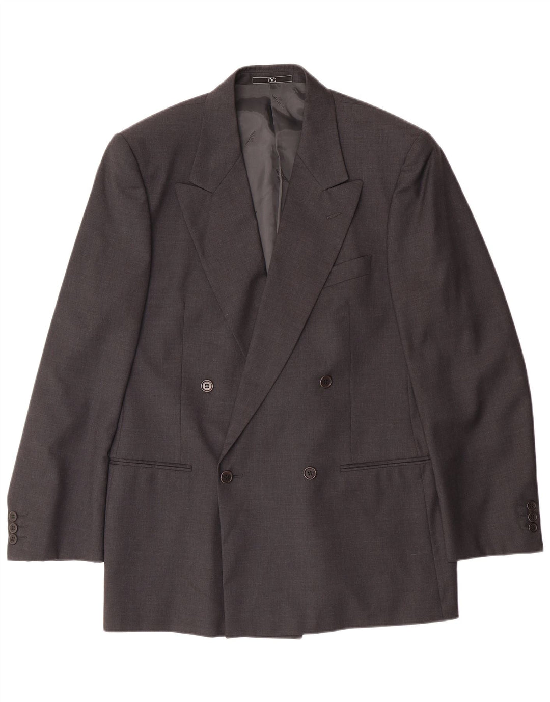 VALENTINO Herre dobbeltradet 2-delt jakkesæt IT 50 Large W34 L30 Grå