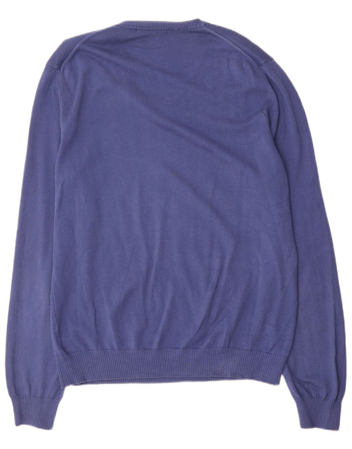 Harmont & Blaine Herre V-hals sweater stor blå