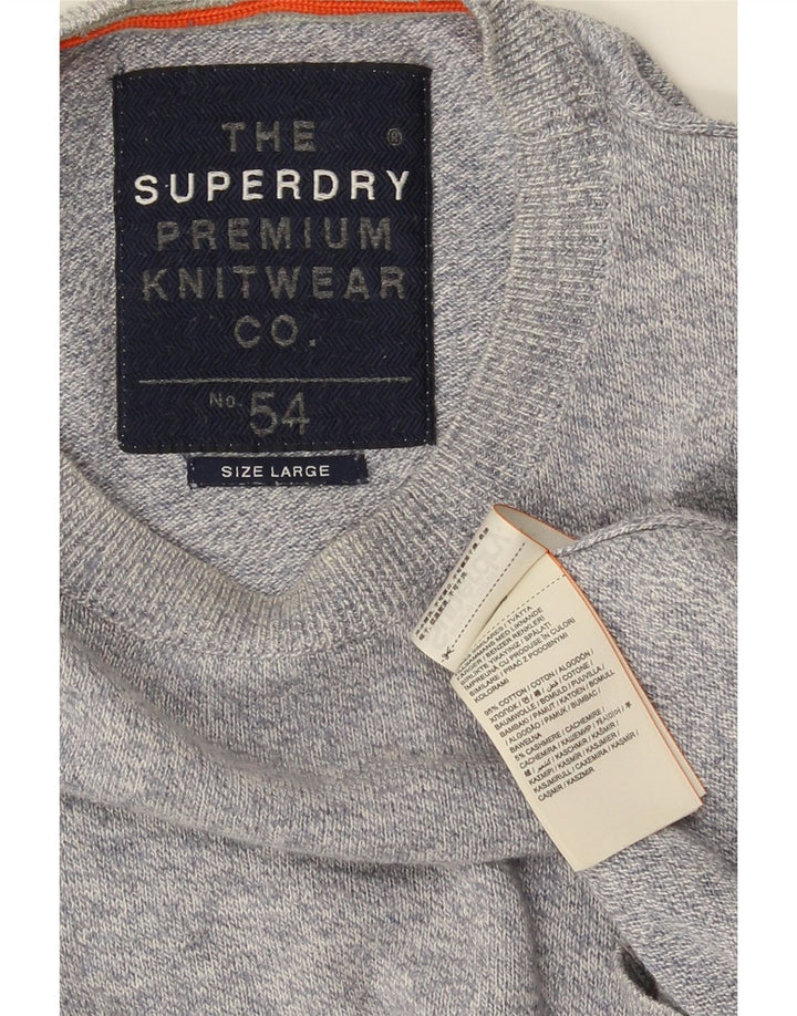 Superdry Herre sweater med rund hals, stor grå bomuld