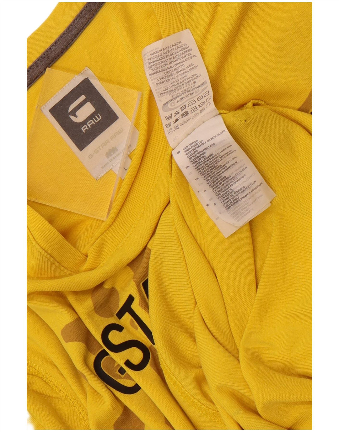 G-Star Herre Grafisk T-Shirt Top Stor Gul Bomuld