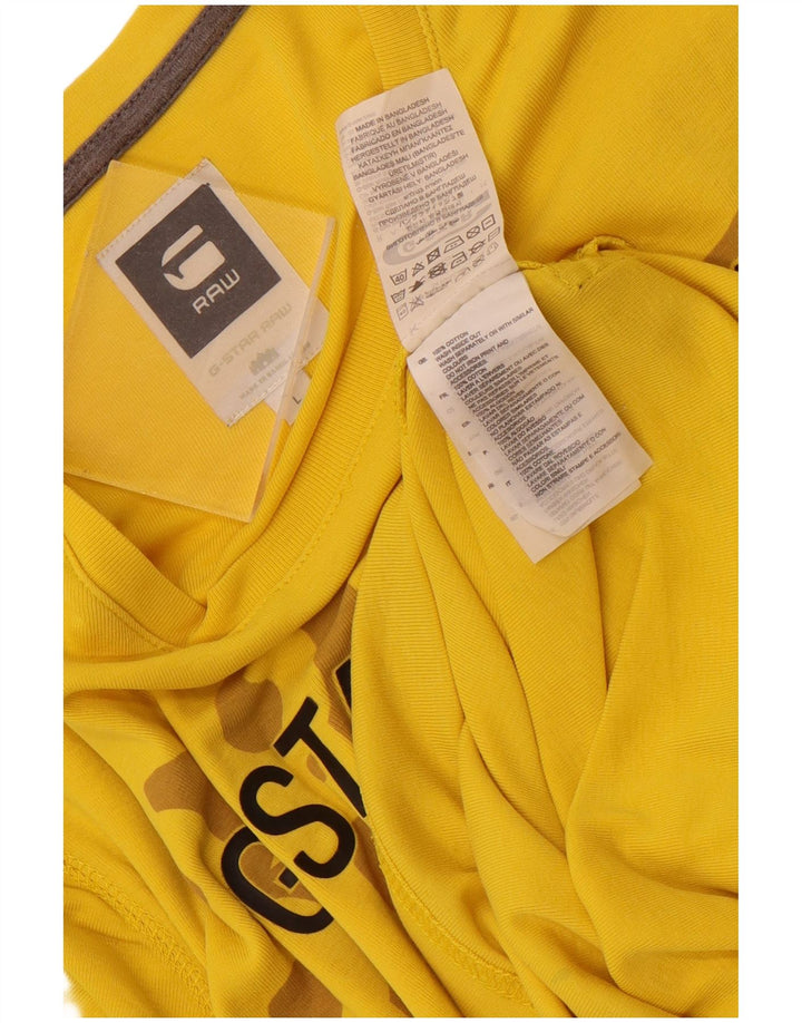 G-Star Herre Grafisk T-Shirt Top Stor Gul Bomuld