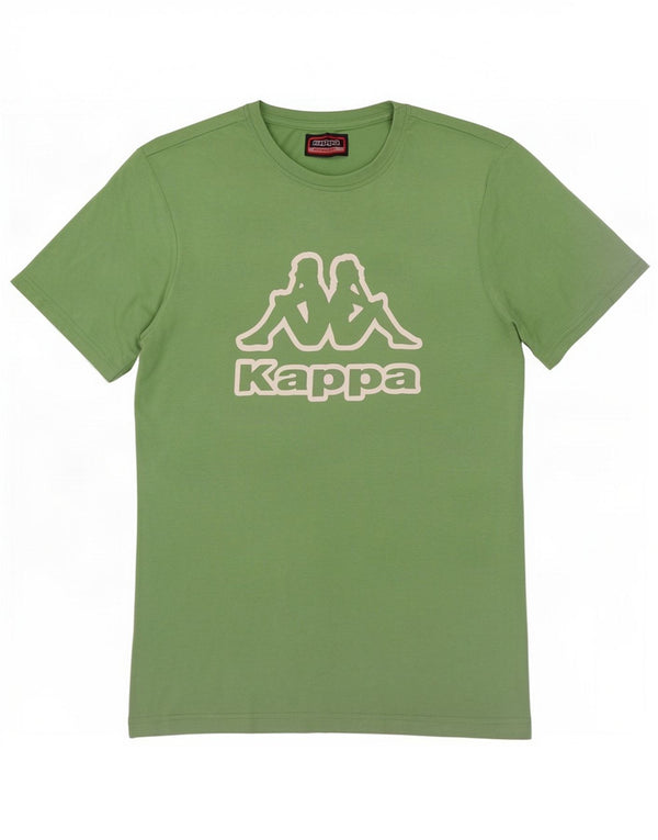 Kappa Herre Grafisk T-Shirt Top Medium Grøn Bomuld