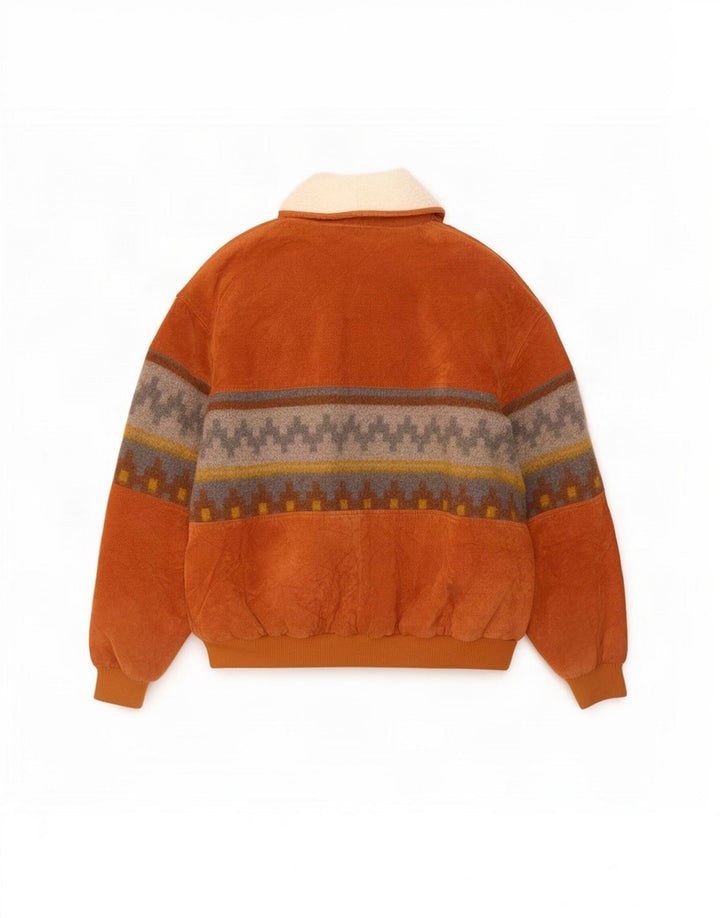 Colombus Herre Loose Fit Læderjakke UK 40 Stor Beige Geometrisk