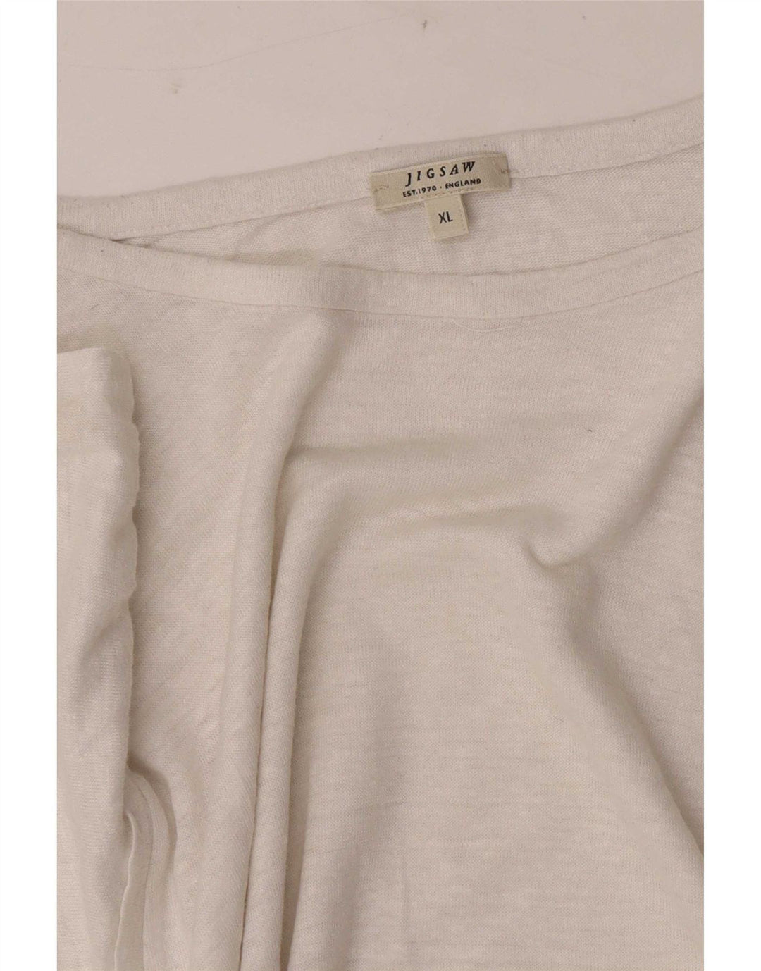 Jigsaw Dame T-Shirt Top UK 18 XL Hvid