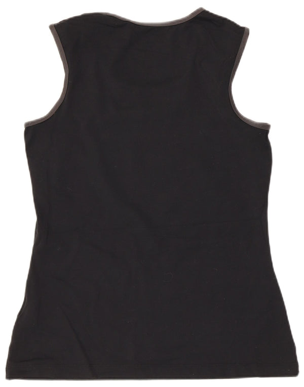 Nike Dame Dri Fit Grafisk Vest Top UK 12 Medium Sort Nylon