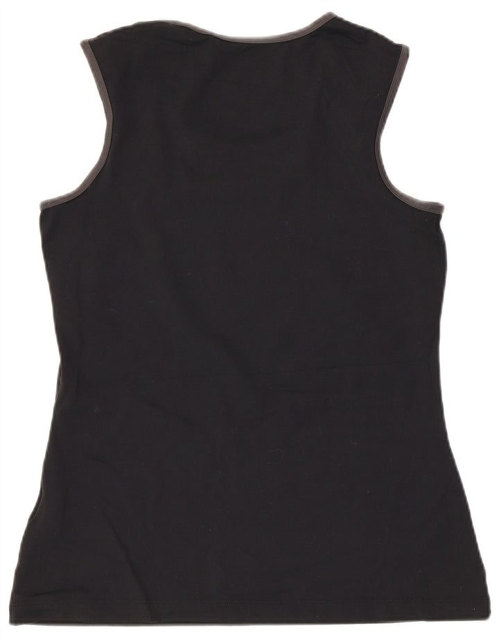 Nike Dame Dri Fit Grafisk Vest Top UK 12 Medium Sort Nylon