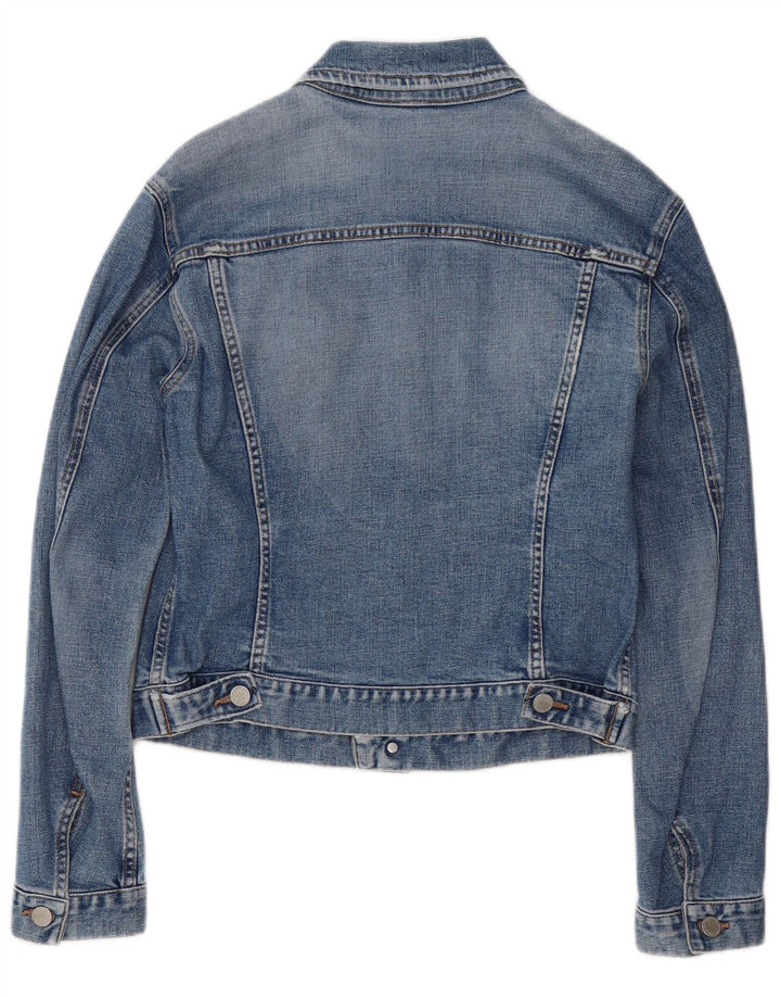 Benetton Dame Crop Denim Jacket UK 10 Small Blue