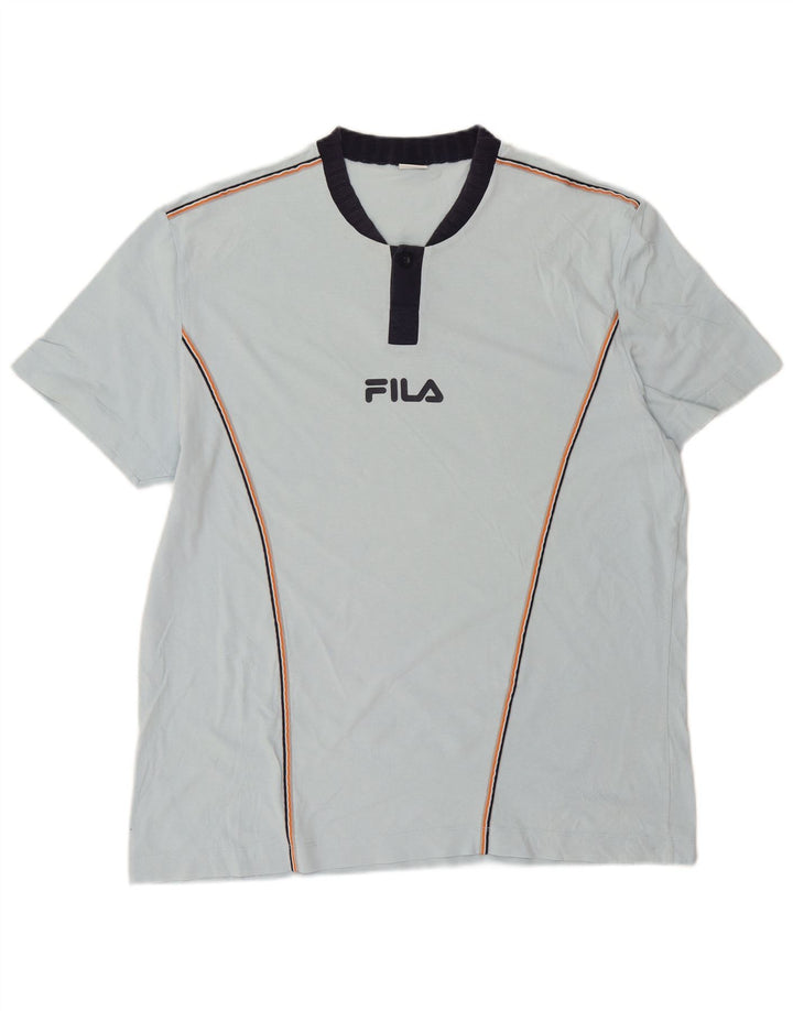 Fila Herre T-Shirt Top Stor Blå Bomuld