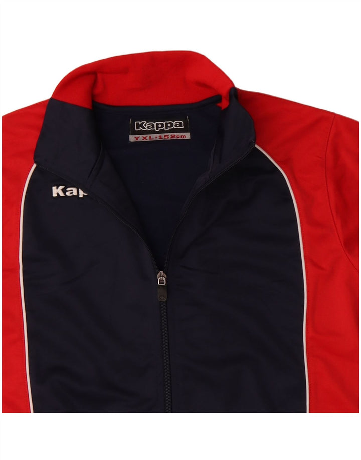 KAPPA Boys Graphic Tracksuit Top Jacket 11-12 Years XL Red Colourblock