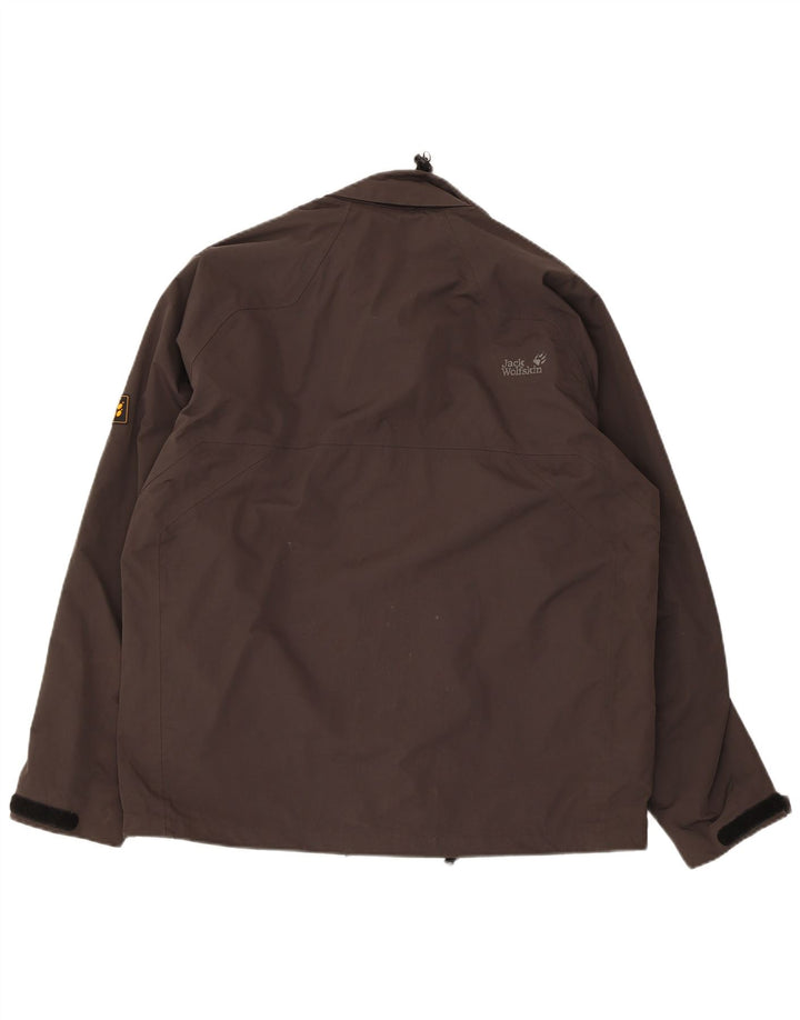 Jack Wolfskin Regnjakke til mænd UK 40/42 Stor grå polyamid