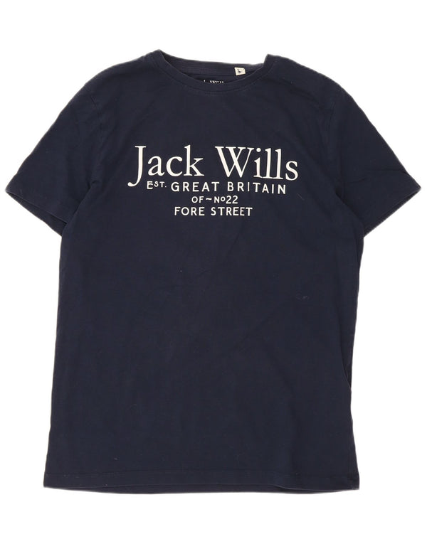 Jack Wills drenge almindelig grafisk t-shirt top 14-15 år marineblå bomuld