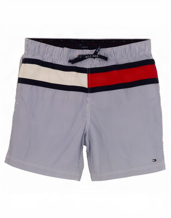 Tommy Hilfiger Herre grafiske svømmeshorts Medium Blue Pinstripe Bomuld