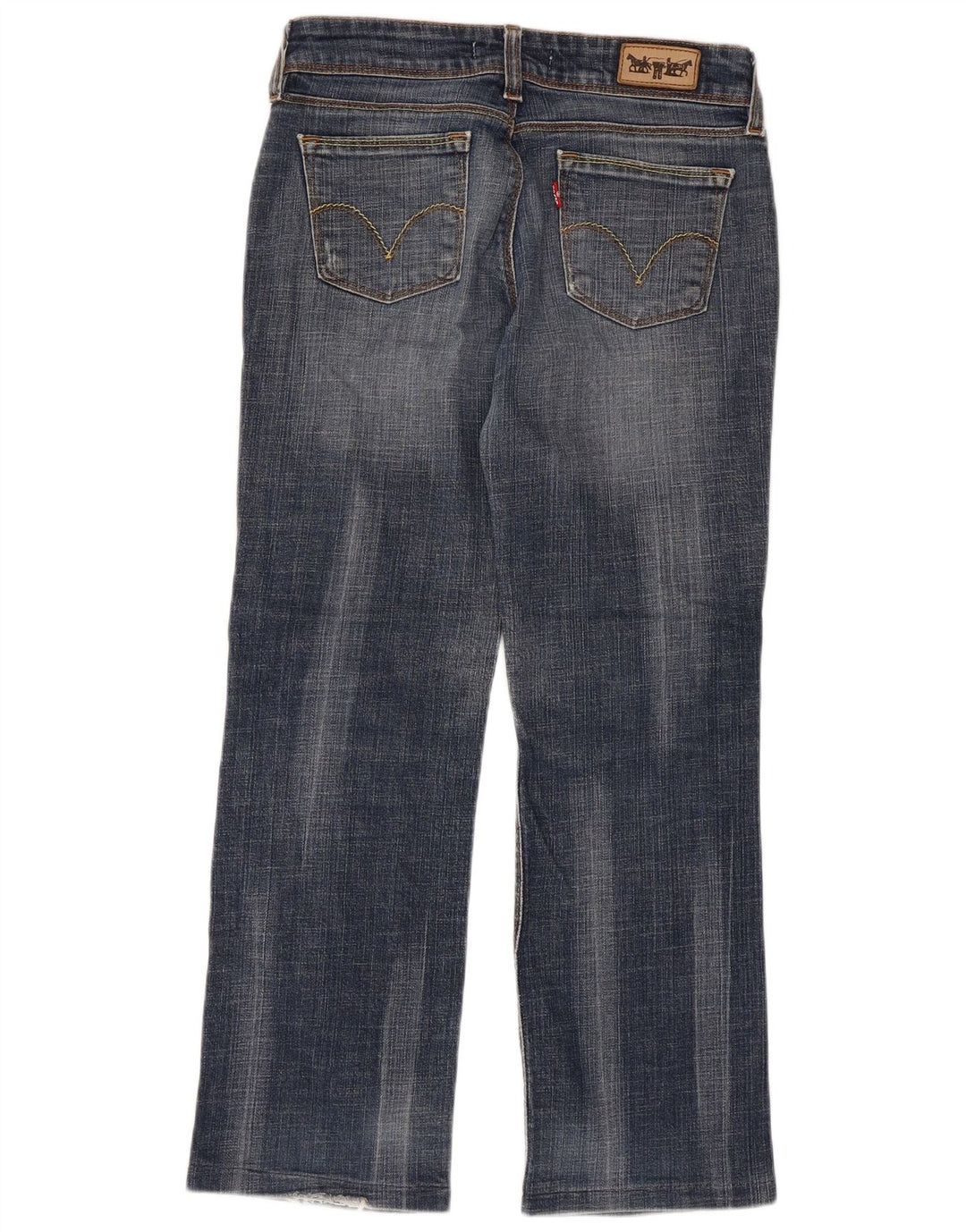 Levi's Dame 570 Crop Straight Jeans W29 L26 Blå Bomuld
