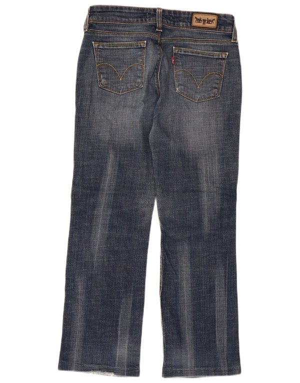 Levi's Dame 570 Crop Straight Jeans W29 L26 Blå Bomuld