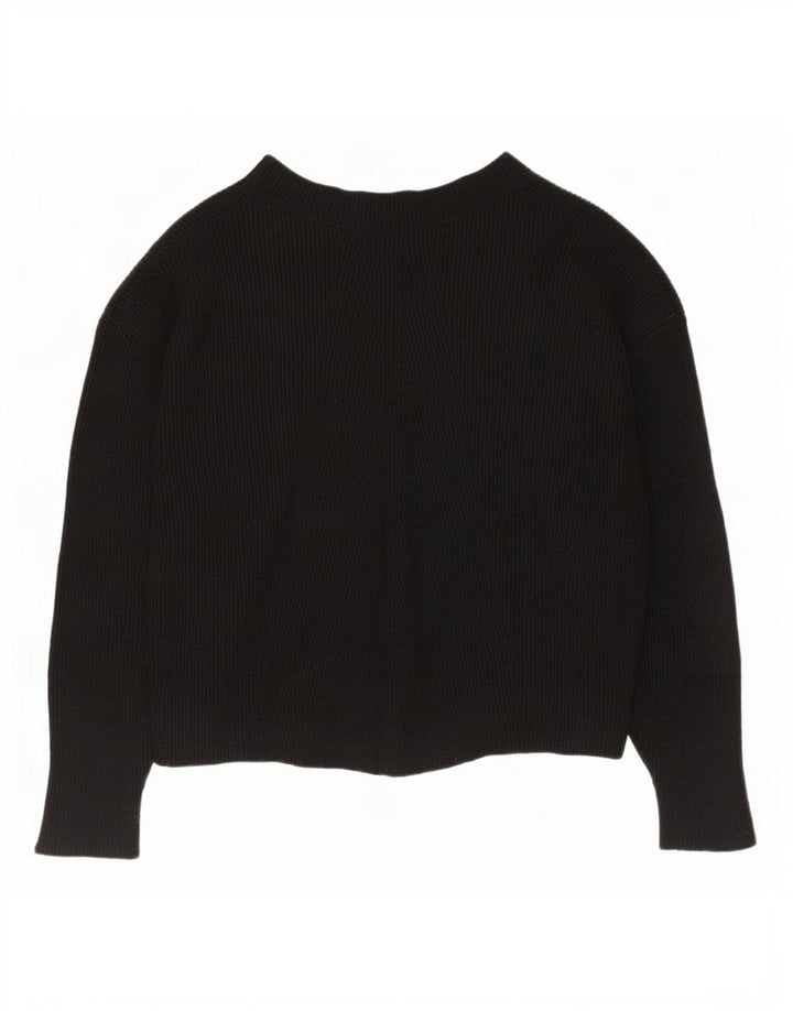 Zara Dame Oversized Boat Neck Jumper Sweater UK 10 Small Black