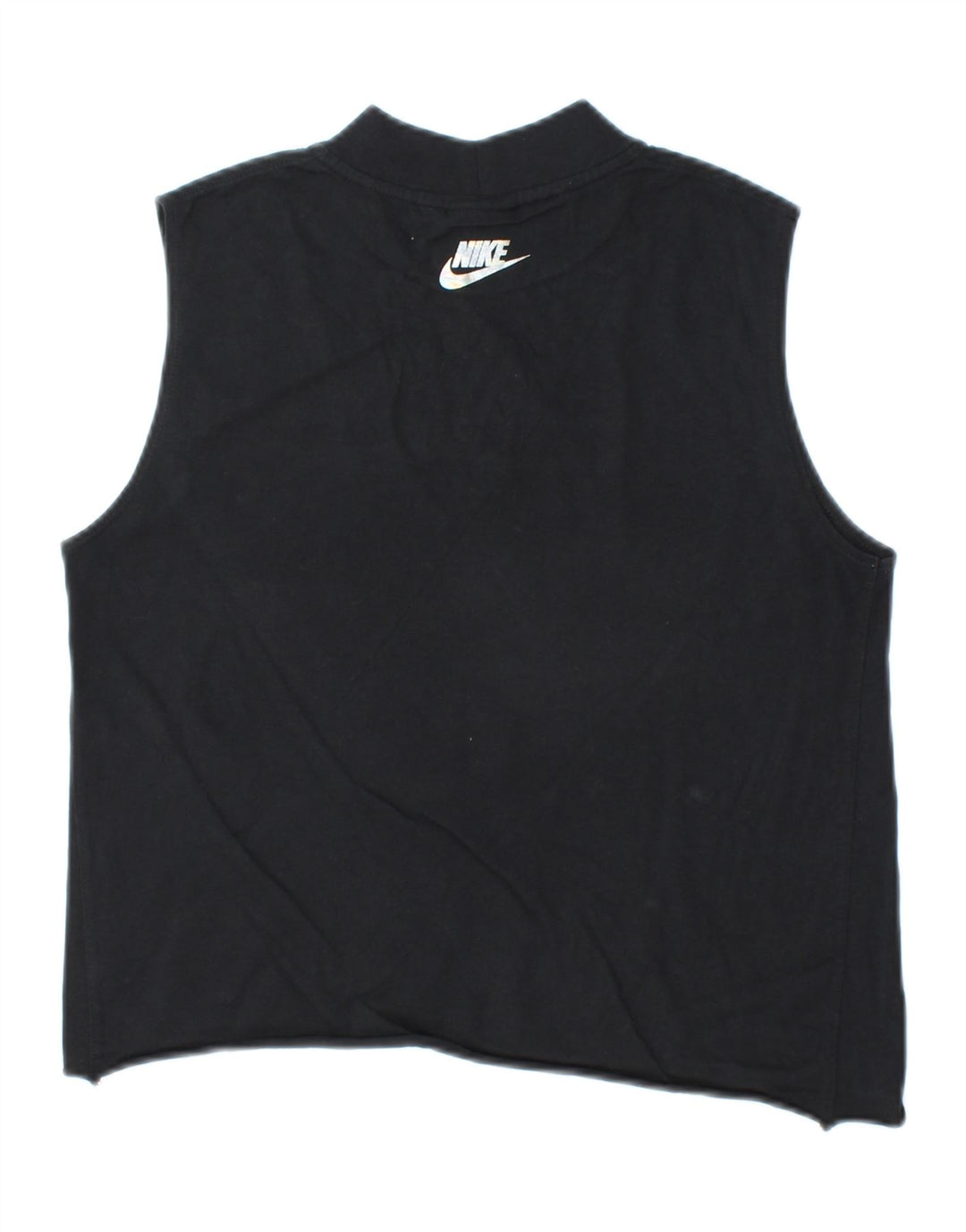 NIKE Womens Crop Graphic Vest Top UK 10 Small Black