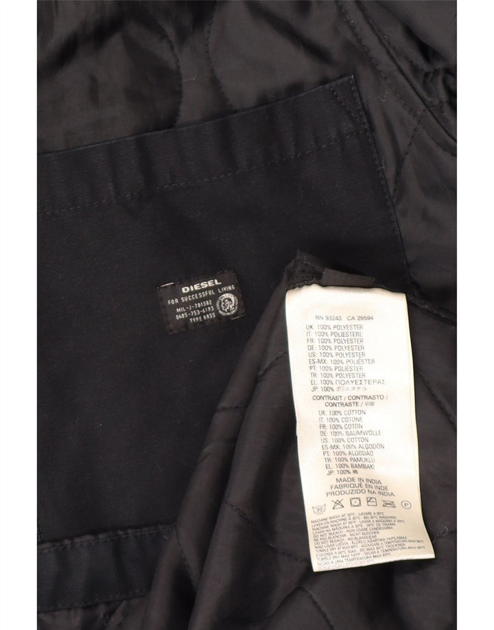 DIESEL Herre quiltet jakke UK 38 Medium Sort Polyester