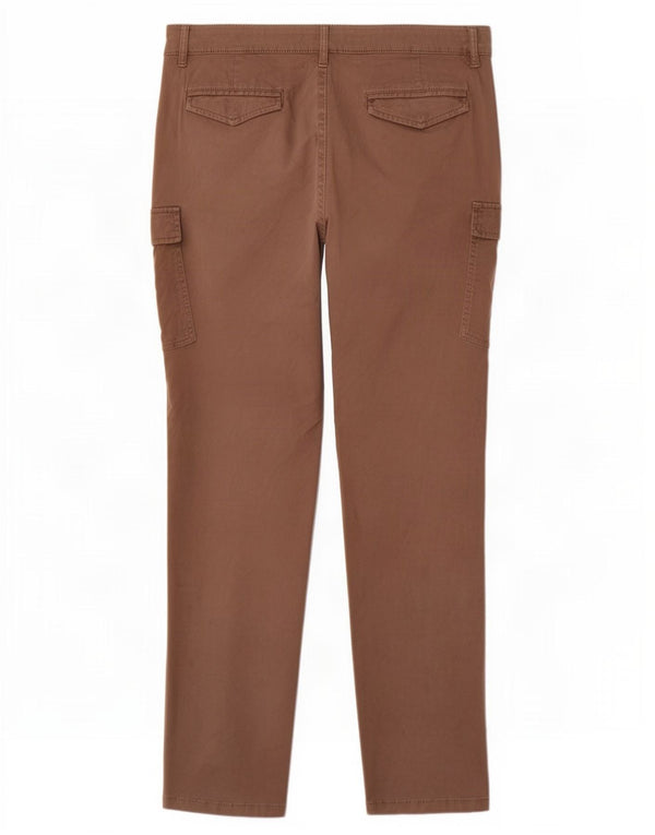 Vintage Herre Slim Cargo Bukser Large W34 L30 Beige Bomuld