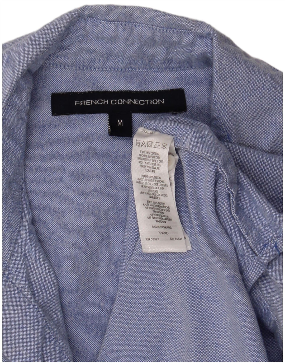 French Connection Dame Oversized Pullover Shirt UK 14 Medium Blue Cotton
