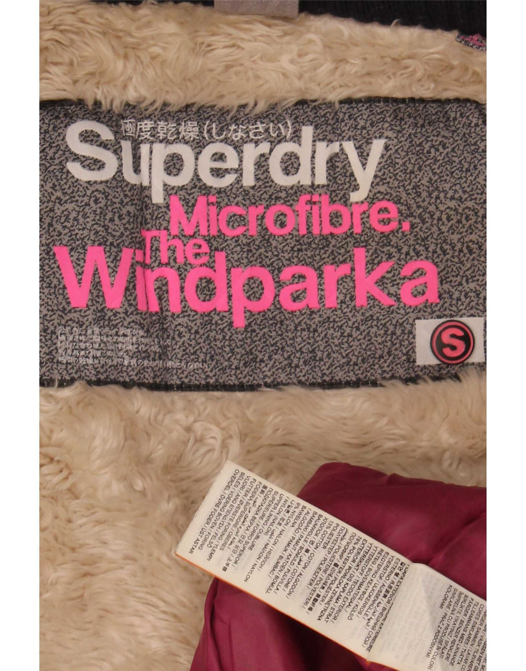 Superdry Sherpa Parkajakke med hætte til kvinder UK 10 Lille marineblå polyester