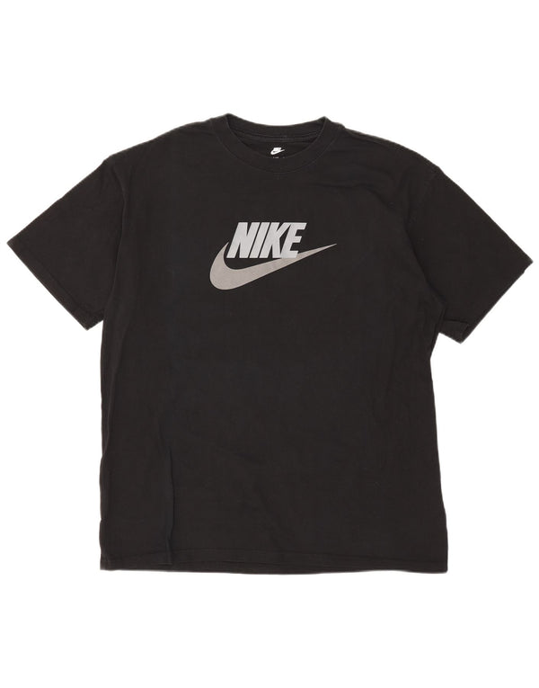 Nike Herre Loose Fit Grafisk T-shirt Top Stor Sort Bomuld